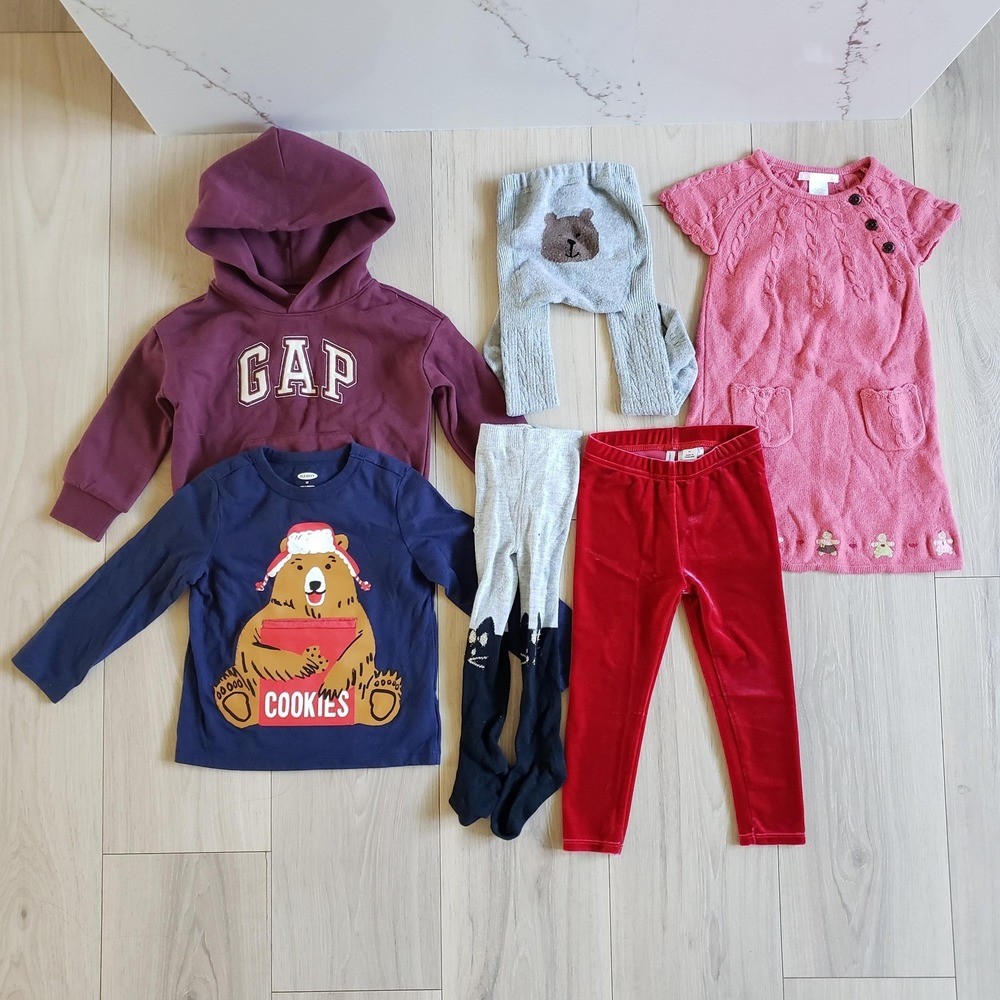 Girls Bundle Toddler 18-24 Mth Gap Hoodie Janie Jack Dress Leggings Shirt 6Pc